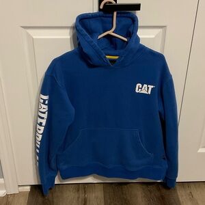 Caterpillar Blue CAT Logo Hoodie Sweatshirt